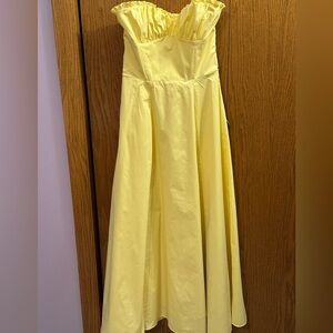 House of CB Yellow Ruffle Dress size small.